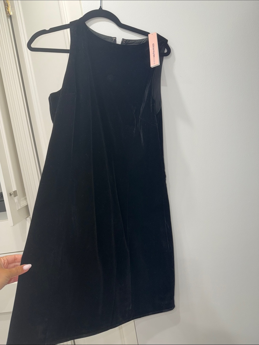 Aqua Black Velvet Sleeveless Dress